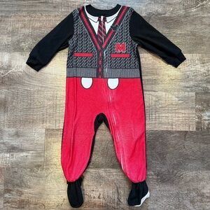 Disney 2017 Mickey Mouse Lightweight Fleece Footie Pajamas Size 2T Zip Up